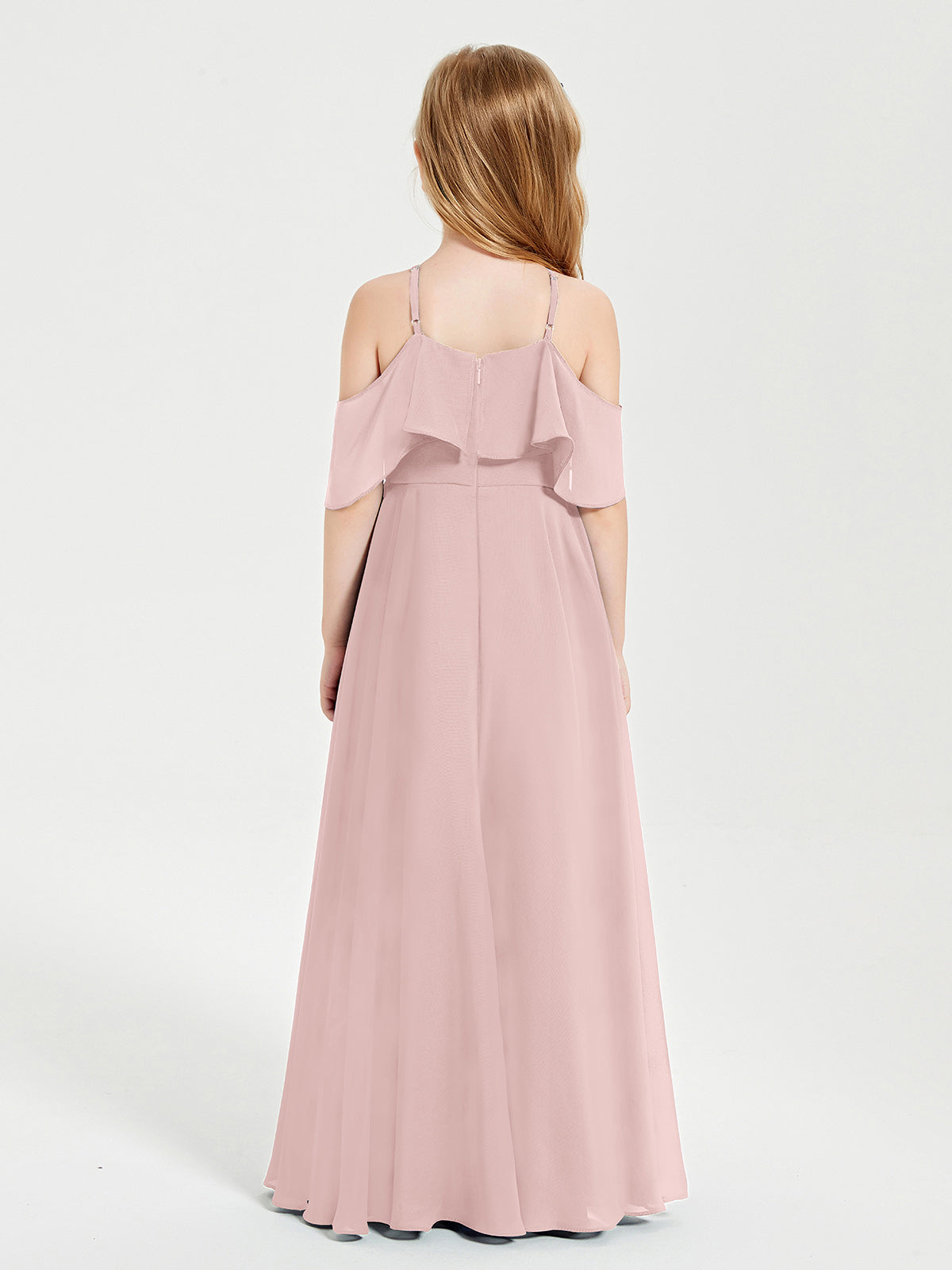 Off-the-Shoulder Long Dresses for Junior Bridesmaids Dusty Rose